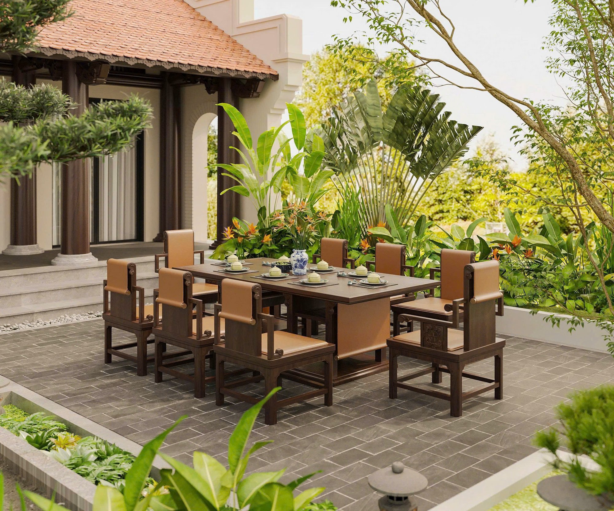 Phòng ăn Bộ sưu tập Tràng Kỷ gỗ óc chó 1