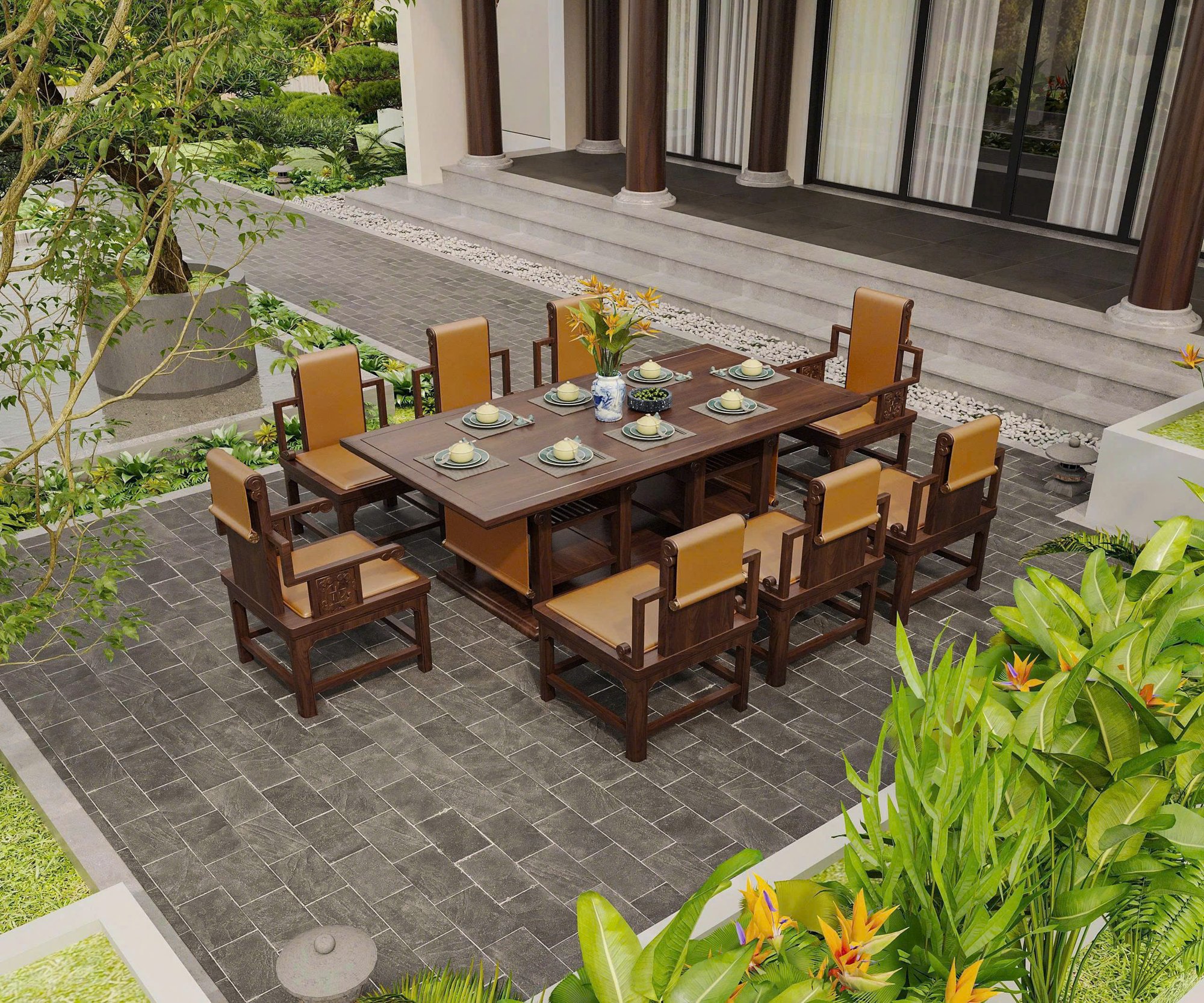Phòng ăn Bộ sưu tập Tràng Kỷ gỗ óc chó 2