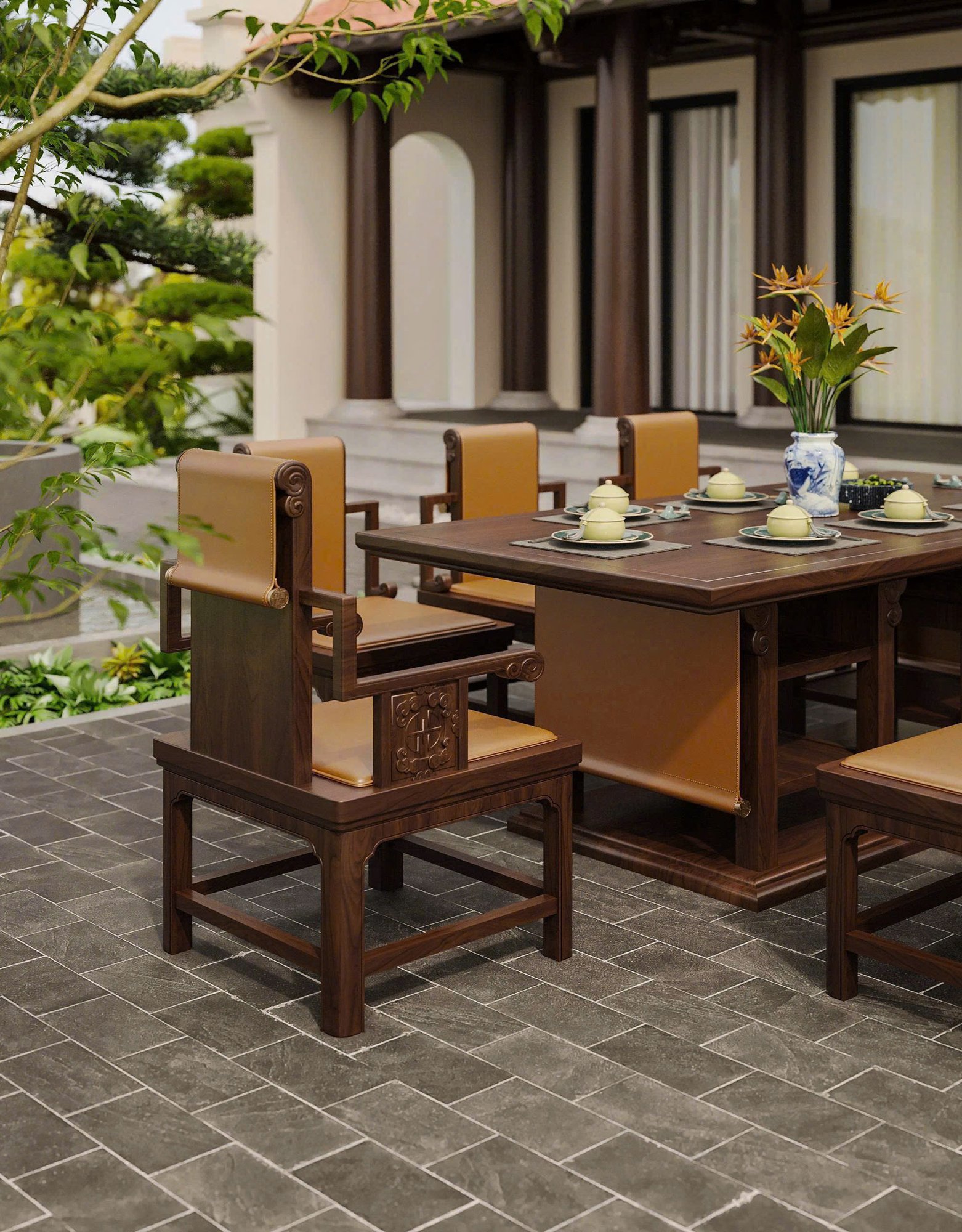 Phòng ăn Bộ sưu tập Tràng Kỷ gỗ óc chó 3