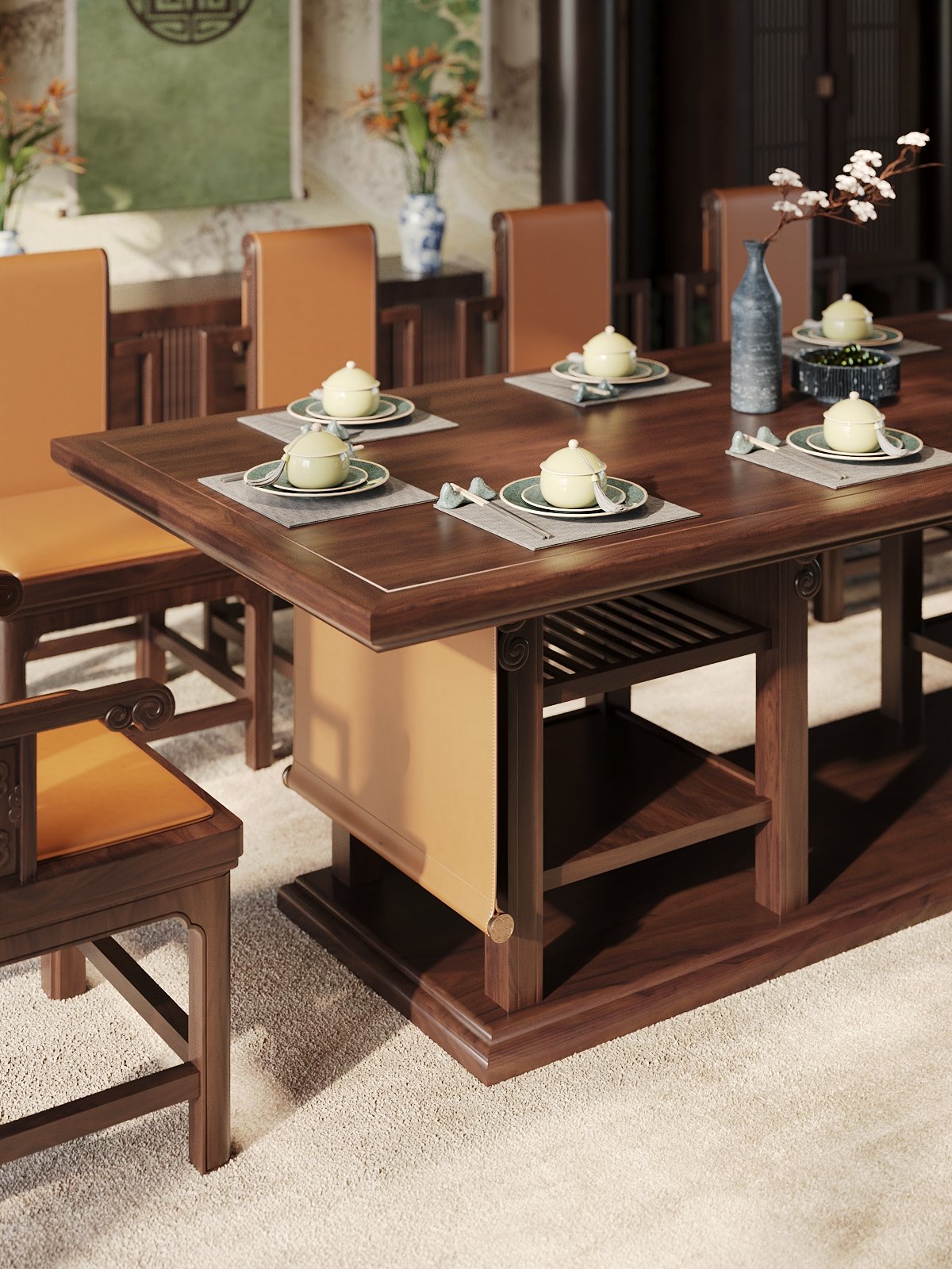 Phòng ăn Bộ sưu tập Tràng Kỷ gỗ óc chó b7